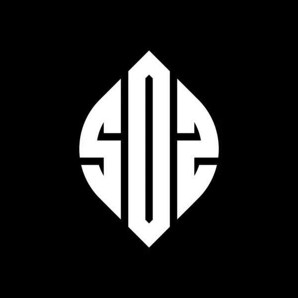 Sdz Circle Letter Logo Design Circle Ellipse Shape Sdz Ellipse — Stock Vector