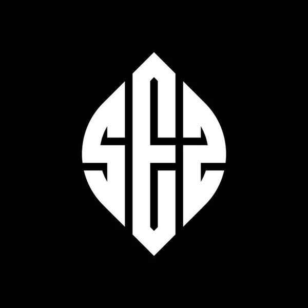 Sez Cercle Lettre Logo Design Avec Cercle Ellipse Forme Lettres — Image vectorielle