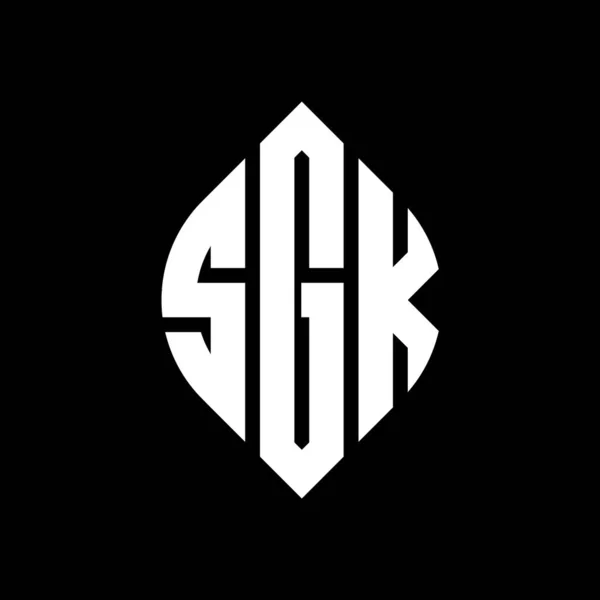 Sgk Circle Letter Logo Design Circle Ellipse Shape Sgk Ellipse — Stock Vector
