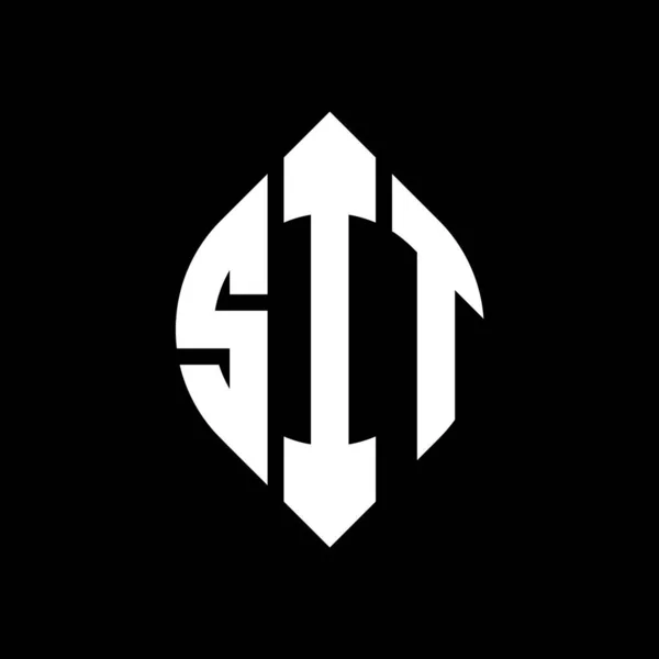 Sit Cerchio Lettera Logo Design Con Cerchio Forma Ellittica Lettere — Vettoriale Stock