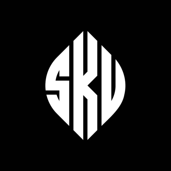 Дизайн Логотипа Круга Sku Формой Круга Эллипса Буквы Эллипса Sku — стоковый вектор