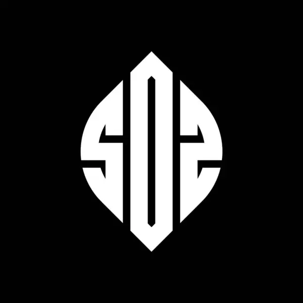 Design Del Logo Della Lettera Del Cerchio Soz Con Cerchio — Vettoriale Stock