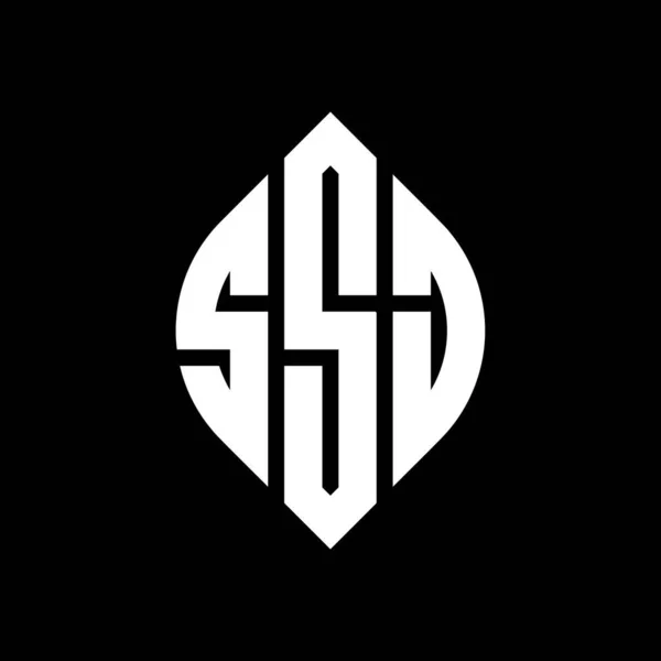 Disegno Del Logo Della Lettera Del Cerchio Ssj Con Cerchio — Vettoriale Stock