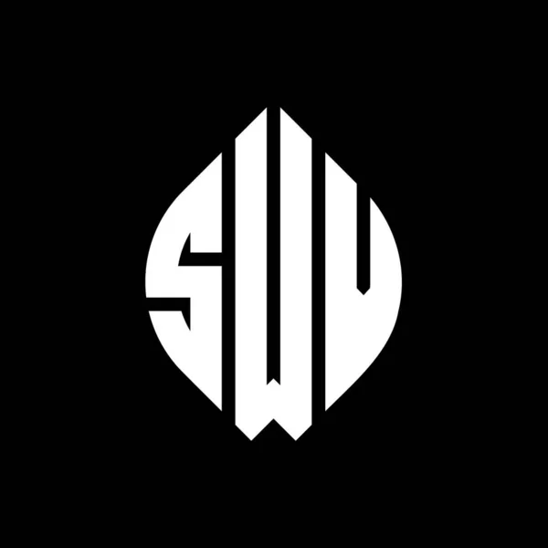 Diseño Logotipo Letra Círculo Swv Con Forma Círculo Elipse Letras — Vector de stock