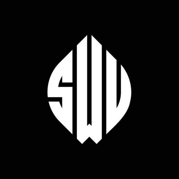 Diseño Logotipo Letra Círculo Swu Con Forma Círculo Elipse Swu — Vector de stock
