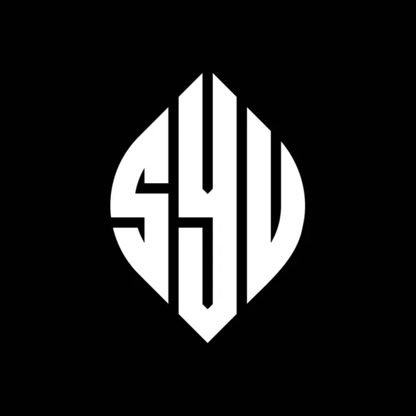 Diseño Logotipo Letra Círculo Syu Con Forma Círculo Elipse Syu — Vector de stock