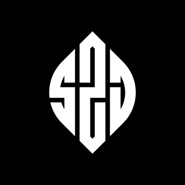 Diseño Del Logotipo Letra Del Círculo Szj Con Forma Círculo — Vector de stock