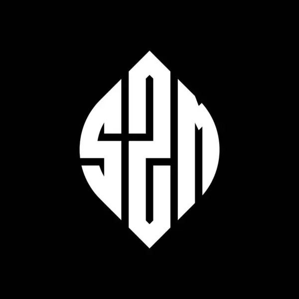 Diseño Del Logotipo Letra Del Círculo Szm Con Forma Círculo — Vector de stock