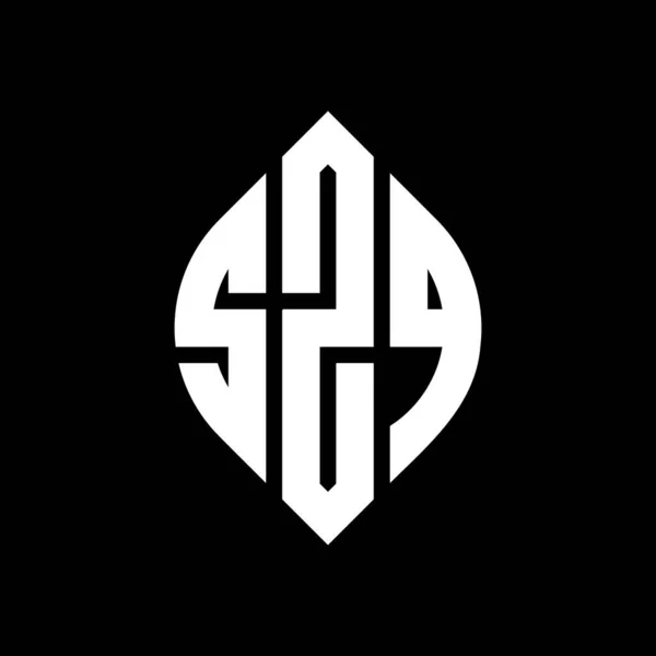 Szq Cirkel Letter Logo Ontwerp Met Cirkel Ellips Vorm Szq — Stockvector