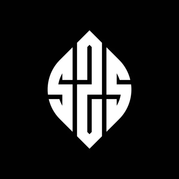 Szs Cerchio Lettera Logo Design Con Cerchio Forma Ellittica Lettere — Vettoriale Stock