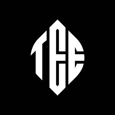 Çember ve elips şekilli TEE daire harf logosu tasarımı. Tipografik biçimli TEE elips harfleri. Üç baş harf daire şeklinde bir logo oluşturuyor. TEE Çember Amblemi Soyut Monogram Harf İşaretleme Vektörü.