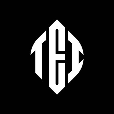 Çember ve elips şekilli TEI daire harf logosu tasarımı. Tipografik şekilli TEI elips harfleri. Üç baş harf daire şeklinde bir logo oluşturuyor. TEI Çember Amblemi Soyut Monogram Harf İşaretleme Vektörü.