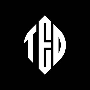 Çember ve elips şekilli TEO daire harf logosu tasarımı. Tipografik biçimli TEO elips harfleri. Üç baş harf daire şeklinde bir logo oluşturuyor. TEO Çember Amblemi Soyut Monogram Harf İşaretleme Vektörü.