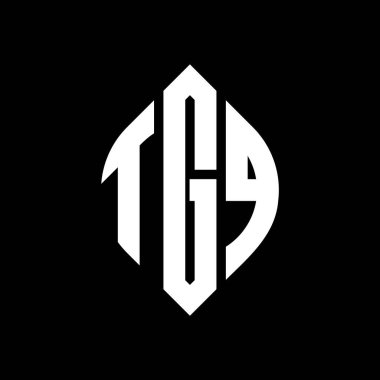 Çember ve elips şekilli TGQ daire harf logosu tasarımı. Tipografik biçimli TGQ elips harfleri. Üç baş harf daire şeklinde bir logo oluşturuyor. TGQ Çember Amblemi Soyut Monogram Harf İşaretleyici Vektörü.