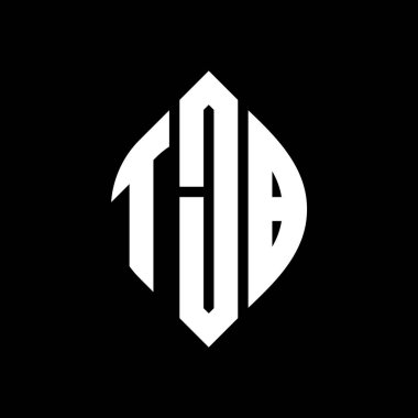 Çember ve elips şekilli TJB daire harf logosu tasarımı. Tipografik biçimli TJB elips harfleri. Üç baş harf daire şeklinde bir logo oluşturuyor. TJB Çember Amblemi Soyut Monogram Harf İşaretleyici Vektörü.
