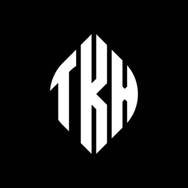 Çember ve elips şekilli TKX daire harf logosu tasarımı. Tipografik biçimli TKX elips harfleri. Üç baş harf daire şeklinde bir logo oluşturuyor. TKX Çember Amblemi Soyut Monogram Harf İşaretleyici Vektörü.