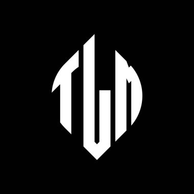 Çember ve elips şekilli TLM daire harf logosu tasarımı. Tipografik biçimli TLM elips harfleri. Üç baş harf daire şeklinde bir logo oluşturuyor. TLM Çember Amblemi Soyut Monogram Harf İşaretleyici Vektörü.