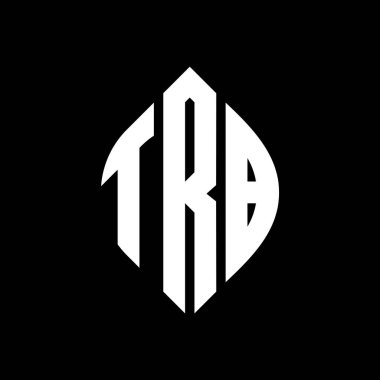 Çember ve elips şekilli TRB daire harf logosu tasarımı. Typographic tarzında TRB elips harfleri. Üç baş harf daire şeklinde bir logo oluşturuyor. TRB Çember Amblemi Soyut Monogram Harf İşaretleyici Vektörü.