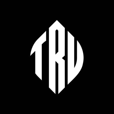 Çember ve elips şekilli TRU daire harf logosu tasarımı. TRU elips harfleri tipografik tarzda. Üç baş harf daire şeklinde bir logo oluşturuyor. TRU Çember Amblemi Soyut Monogram Harf İşaretleyici Vektörü.