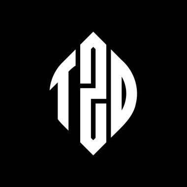 Çember ve elips şekilli TZD daire harf logosu tasarımı. Tipografik biçimli TZD elips harfleri. Üç baş harf daire şeklinde bir logo oluşturuyor. TZD Çember Amblemi Soyut Monogram Harf İşaretleyici Vektörü.
