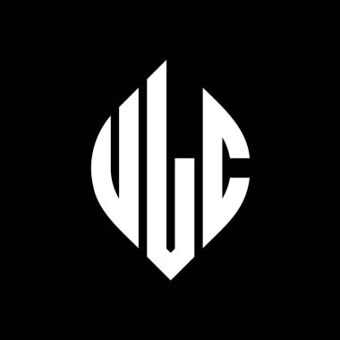 Çember ve elips şekilli ULC daire harf logosu tasarımı. Typographic tarzında ULC elips harfleri. Üç baş harf daire şeklinde bir logo oluşturuyor. ULC Çember Amblemi Soyut Monogram Harf İşaretleme Vektörü.