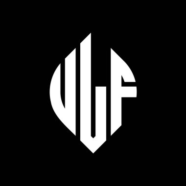 Çember ve elips şekilli ULF daire harf logosu tasarımı. Typographic tarzında ULF elips harfleri. Üç baş harf daire şeklinde bir logo oluşturuyor. ULF Çember Amblemi Soyut Monogram Harf İşaretleyici Vektörü.