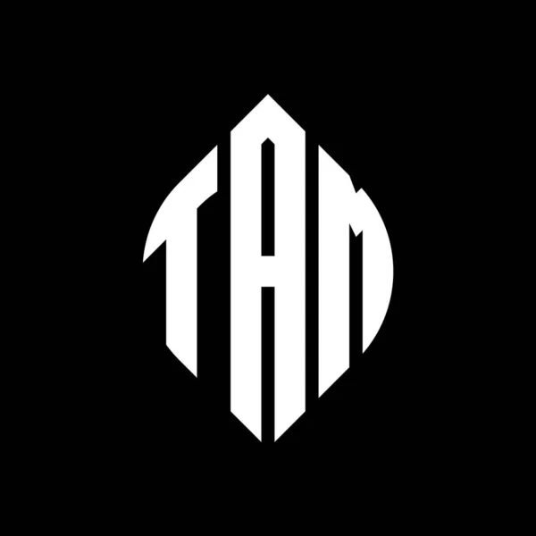 Tam Circle Letter Logo Design Circle Ellipse Shape Tam Ellipse — Stock Vector
