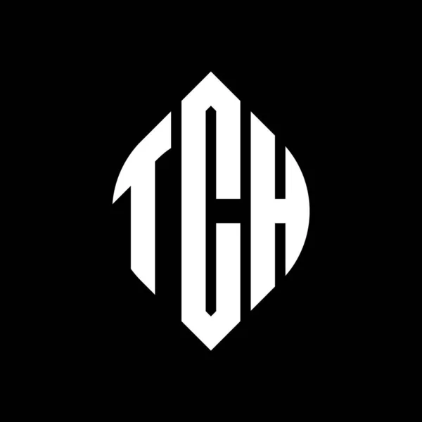 디자인에 모양을 넣는다 활자체가 글자들 이니셜은 로고를 Tch Circle Emblem — 스톡 벡터