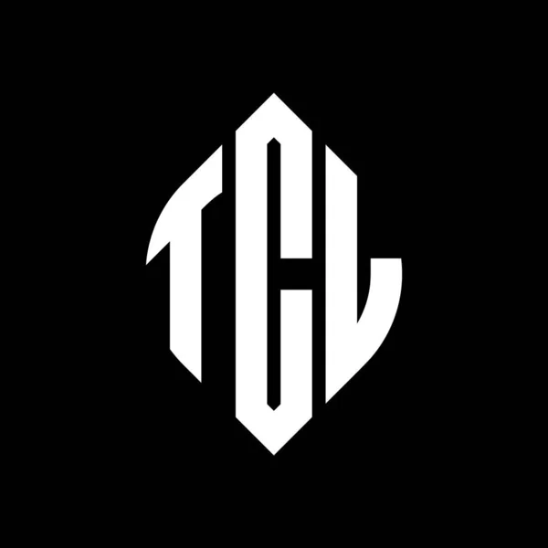 Tcl Cercle Lettre Logo Design Avec Cercle Ellipse Forme Lettres — Image vectorielle