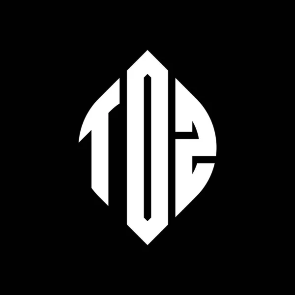 Tdz Cercle Lettre Logo Design Avec Cercle Ellipse Forme Lettres — Image vectorielle