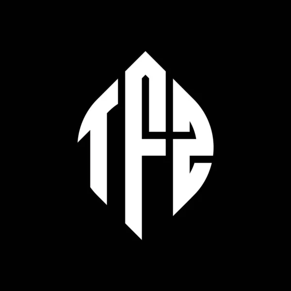 Tfz Cercle Lettre Logo Design Avec Cercle Ellipse Forme Lettres — Image vectorielle