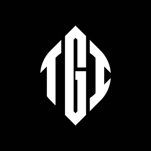 Tgi Circle Letter Logo Design Circle Ellipse Shape Tgi Ellipse — Stock Vector