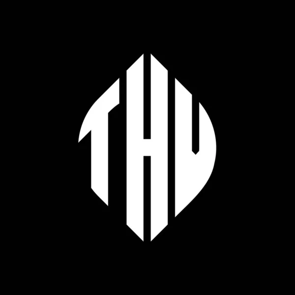 Тгв Дизайн Логотипу Кругової Літери Колом Формою Еліпса Тгв Еліпс — стоковий вектор