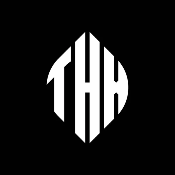 Logo Okręgu Thx Kształcie Okręgu Elipsy Litery Eliptyczne Thx Stylem — Wektor stockowy