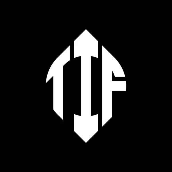 Tif Círculo Letra Logo Diseño Con Forma Círculo Elipse Tif — Vector de stock