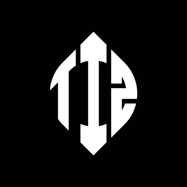 Tiz Cirkel Letter Logo Ontwerp Met Cirkel Ellips Vorm Tiz — Stockvector