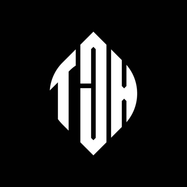 Tjx Cercle Lettre Logo Design Avec Cercle Ellipse Forme Lettres — Image vectorielle