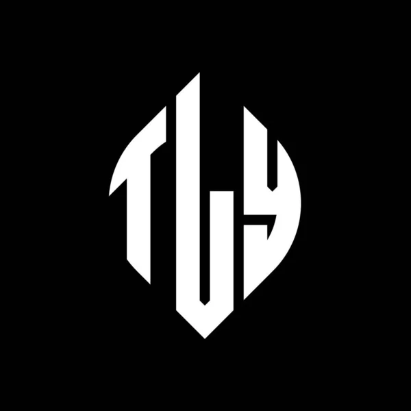 Розробка Логотипу Літери Tly Колом Формою Еліпса Tly Еліпс Літери — стоковий вектор