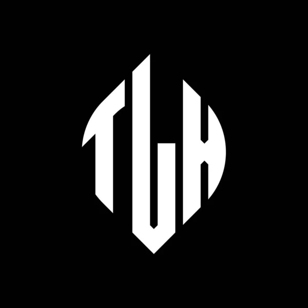 Σχεδιασμός Λογότυπου Γράμματα Tlx Κύκλο Και Σχήμα Έλλειψης Tlx Ελλειπτικά — Διανυσματικό Αρχείο