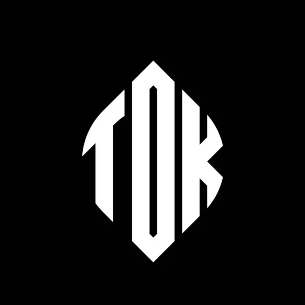 Tok Projeto Logotipo Letra Círculo Com Forma Círculo Elipse Tok — Vetor de Stock