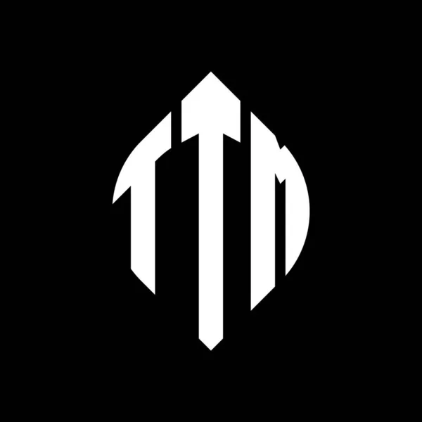 Logo Design Des Ttm Kreises Mit Kreis Und Ellipsenform Ttm — Stockvektor