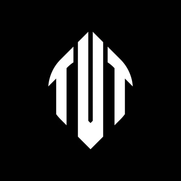 Diseño Logotipo Letra Círculo Tvt Con Forma Círculo Elipse Tvt — Vector de stock