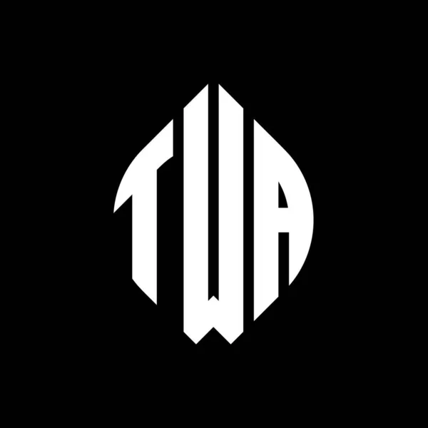 Twa Kruhové Písmeno Logo Design Kruhovým Elipsovým Tvarem Twa Elipsy — Stockový vektor
