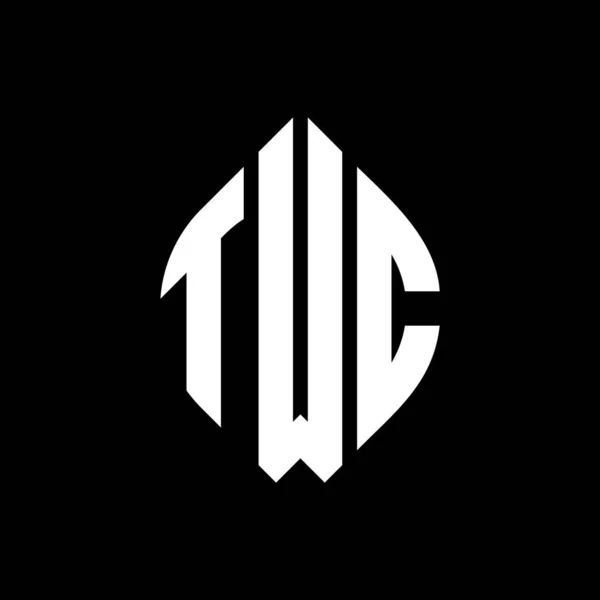 Diseño Logotipo Letra Círculo Twc Con Forma Círculo Elipse Twc — Vector de stock