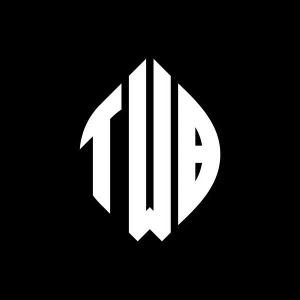 Дизайн Логотипу Кругової Літери Twb Колом Формою Еліпса Twb Еліпс — стоковий вектор