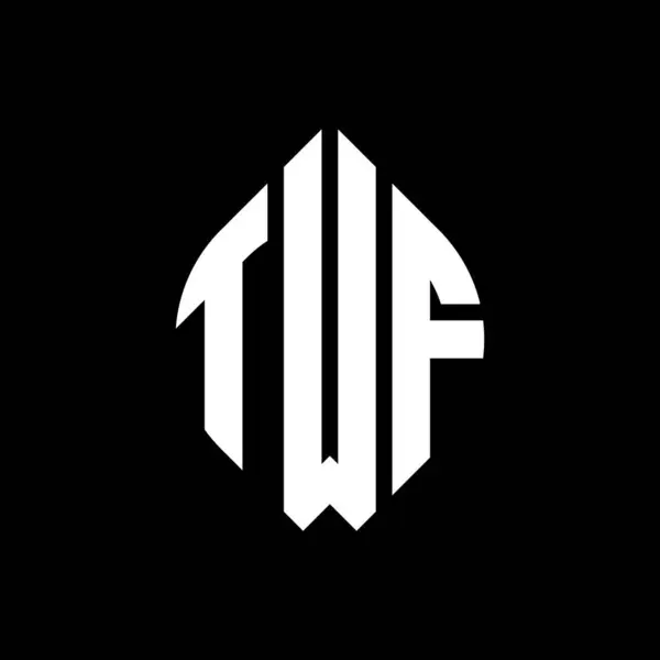 Twf Kruh Písmeno Logo Design Kružnicí Elipsy Tvar Twf Elipsy — Stockový vektor