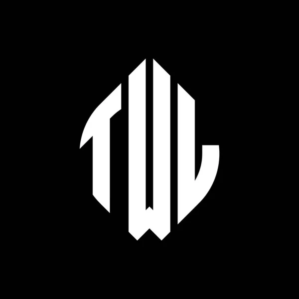 Twl Kruh Písmeno Logo Design Kružnicí Elipsy Tvar Twl Elipsy — Stockový vektor