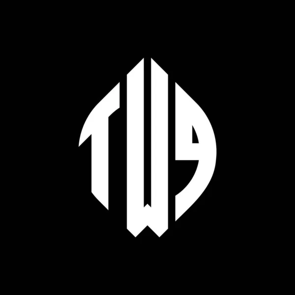 Twq Kruh Písmeno Logo Design Kružnicí Elipsy Tvar Twq Elipsy — Stockový vektor