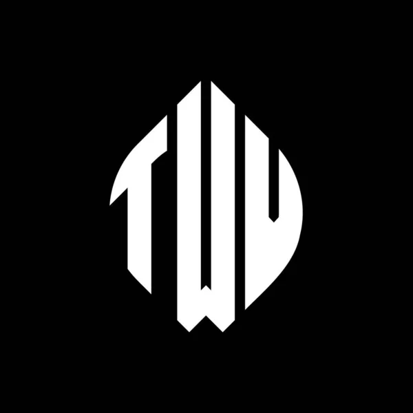 형으로 Twv 디자인 Twv 서체가 타이포그래피 스타일이다 이니셜은 로고를 Twv — 스톡 벡터