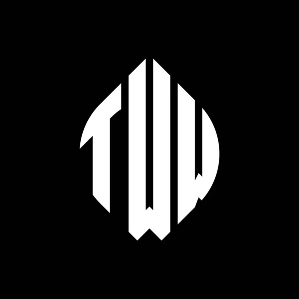 Tww Círculo Letra Logotipo Design Com Forma Círculo Elipse Tww —  Vetores de Stock